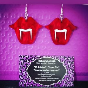 Vampire lips acrylic earrings